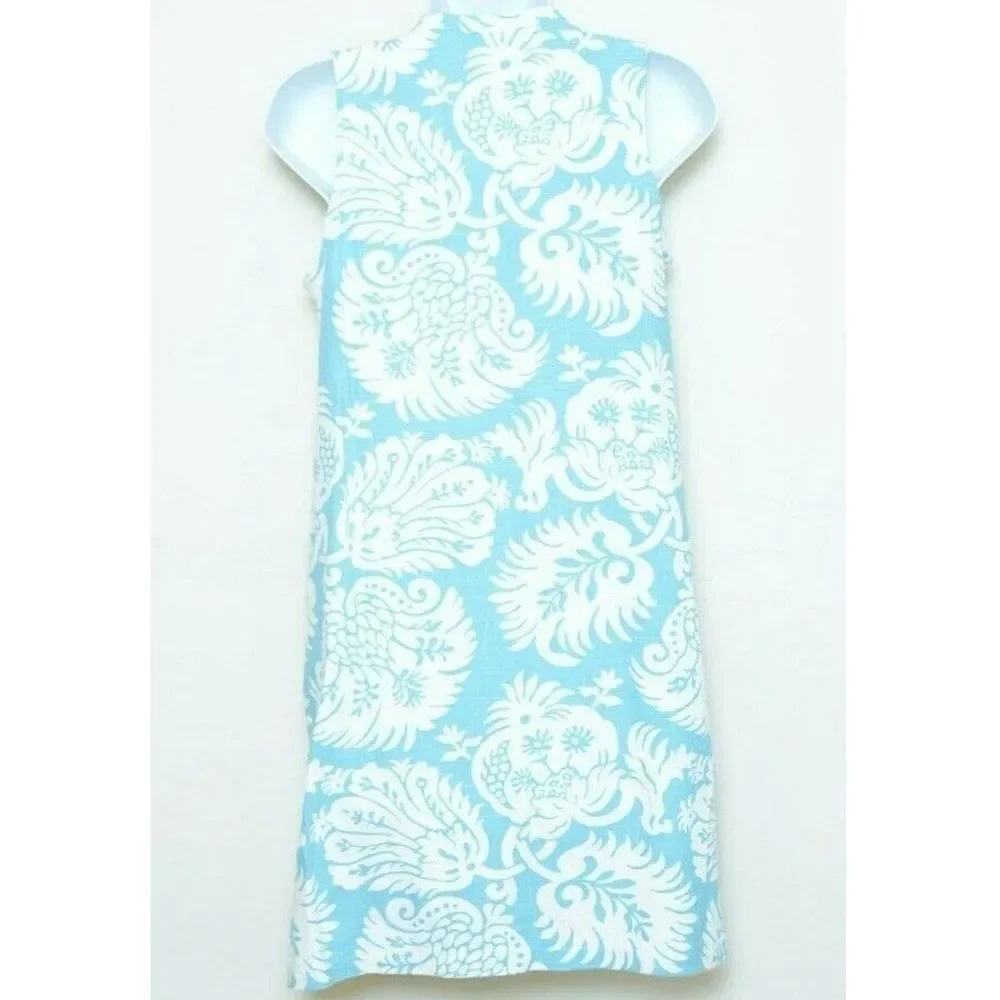 Ivy Jane Blue Green Sleeveless Embroidered Dress